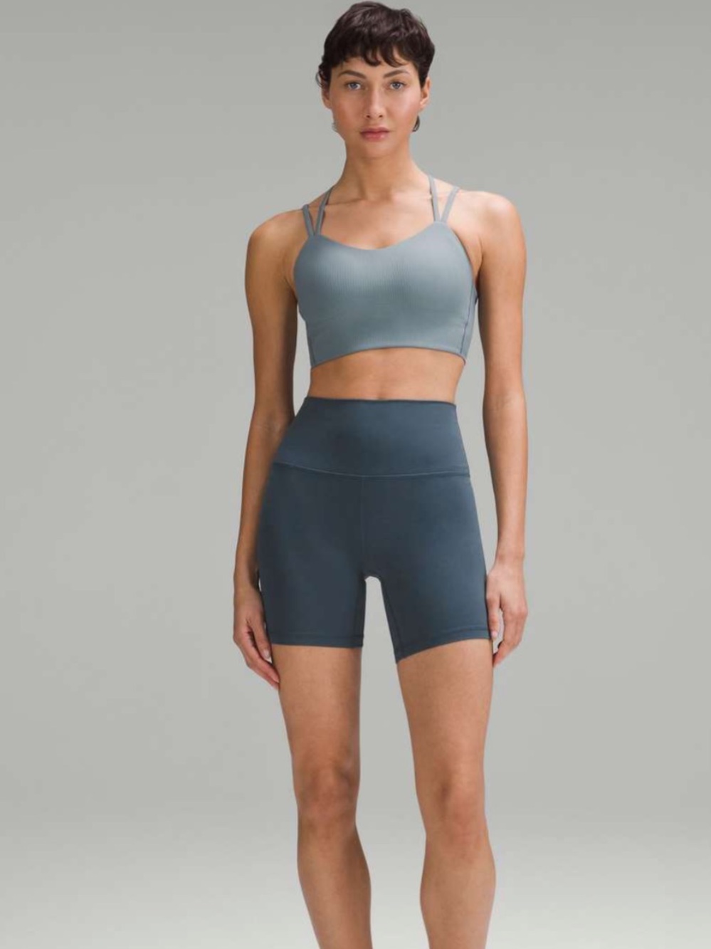 Lululemon Align High Rise 6” shorts. Size 4. Iron Blue
